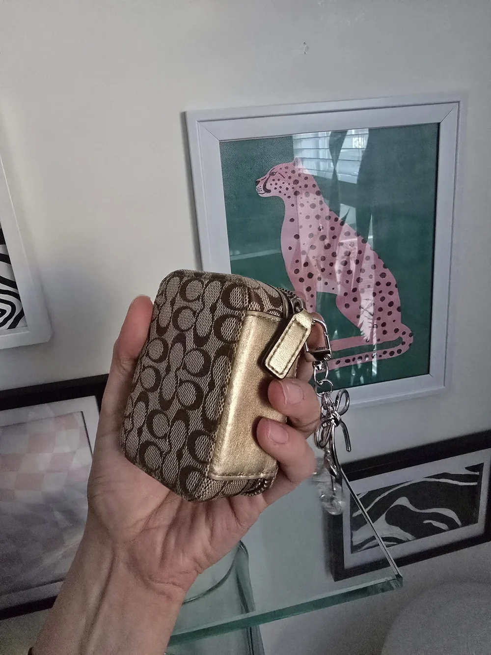 Vintage Coach Pill / Jewelry / Accessory Box W/Cherry Charm